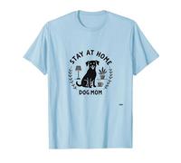 Quédate en casa Dog Mom Cozy Pet Lover Camiseta, Hombre, Azul Bebé, XL