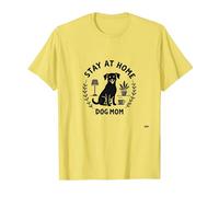 Quédate en casa Dog Mom Cozy Pet Lover Camiseta, Hombre, Limón, 3XL