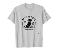 Quédate en casa Dog Mom Cozy Pet Lover Camiseta, Hombre, Plata, XXL