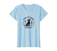 Quédate en casa Dog Mom Cozy Pet Lover Camiseta, Mujer, Azul Bebé, XXL