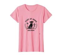 Quédate en casa Dog Mom Cozy Pet Lover Camiseta, Mujer, Rosado, M