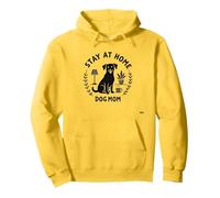 Quédate en casa Dog Mom Cozy Pet Lover Sudadera con Capucha, Unisex para Adultos, Limón, L