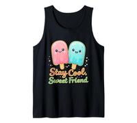 Quédate Fresco Dulce Amigo Linda Paleta de Dibujos Animados Cita de Verano Camiseta sin Mangas