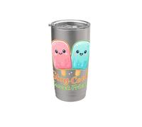 Quédate fresco dulce amigo linda paleta de dibujos animados cita de verano Vaso térmico de acero inoxidable de doble pared