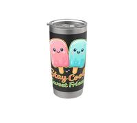 Quédate fresco dulce amigo linda paleta de dibujos animados cita de verano Vaso térmico de acero inoxidable de doble pared