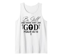 quédate quieto y Conoce a los Hombres y Mujeres Cristianos Agradecidos Camiseta sin Mangas