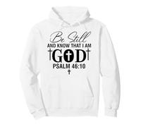 quédate quieto y Conoce a los Hombres y Mujeres Cristianos Agradecidos Sudadera con Capucha
