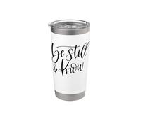 Quédate quieto y conoce la fe cristiana inspiradora Vaso térmico de acero inoxidable de doble pared