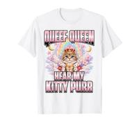 Queef Queen Hear My Kitty Purr Royal Cat Rainbow Camiseta
