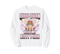 Queef Queen Hear My Kitty Purr Royal Cat Rainbow Sudadera