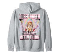 Queef Queen Hear My Kitty Purr Royal Cat Rainbow Sudadera con Capucha