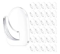 Queekay 30 Ganchos de Pared Adhesivos Transparentes para Colgar Ganchos sin Costura Reutilizables Transparentes Colgadores Adhesivos Pequeños de Acrílico con Pegatinas sin Marcas para Cocina