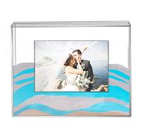 Queekay Marco de fotos de ceremonia de arena de unidad de boda, caja de sombra de acrílico transparente con marco de fotos para decoración de boda, decoración del hogar, recuerdo (estilo clásico)