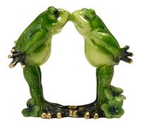 Queemie Estatua romántica de rana besada para pareja, ranas de resina, estatua modelo divertida, creativa, ranas verdes coleccionables, para Navidad, cumpleaños, día de San Valentín, regalos