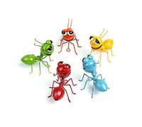 Queemie® Metal Hormigas Decoración de Pared, 3D Hierro Hormiga Colgante Esculturas de Pared Jardín Al Aire Libre Estatuas para Interior Exterior Patio Valla Jardinería Regalos, 5PCS