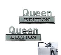 Queen 3D Sticker - Decal, 2 Pieces Royal Label For Vehicle Exterior, Badge with Adhesive Backing, Auto Accessory, Chrome For Pickup, Motorbike and Tailgate Glass