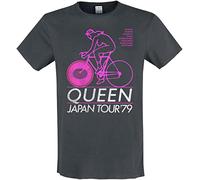 Queen Amplified Collection - Japan Tour 79 Hombre Camiseta Carbón XL 100% Algodón Regular