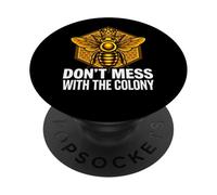 Queen Bee Don't Mess with The Colony Beekeeper PopSockets PopGrip Adhesivo