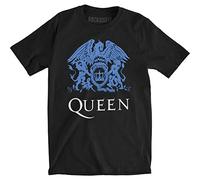 Queen 'Blue Crest' (Black) T-Shirt (XX-Large)