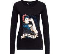 Queen Camisa de manga larga Kerosin QKI22002 Negro XXL