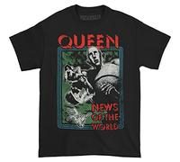 Queen - Camiseta News of The World para Adultos Unisex (M) (Negro)
