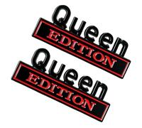 Queen Edition - Pegatina de emblema 3D, 2 piezas pegatinas 3D de metal impermeables para parachoques, etiqueta engomada del emblema de edición reina, para camiones SUV motocicleta, coche, ventana
