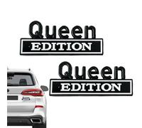 Queen Edition - Pegatina de emblema 3D | 2 piezas pegatinas 3D Metal impermeables para parachoques | Etiqueta engomada del emblema edición de la reina para autoadhesivos parachoques SUV motocicletas