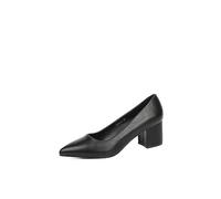 QUEEN HELENA Escote de Tacón Medio para Mujer ZM9503 Negro PU, 36 EU