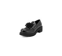QUEEN HELENA Mocasines Casuales Elegantes con Strass para Mujer X27-108 Negro, 37 EU