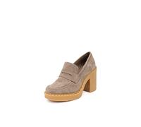 QUEEN HELENA Mocasines con Tacón de Mujer X27-161 Verde Caqui, 36 EU