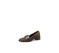 QUEEN HELENA Mocasines de tacón casual elegantes para mujer ZM9804, marrón, 37 EU