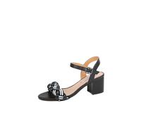 QUEEN HELENA Sandalias de Tacón Bajo de Faja Zapatos Casual Elegantes de Mujer ZM9628, Negro , 39 EU
