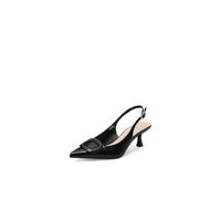 QUEEN HELENA Slingback K4555 - Zapatos de tacón bajo para mujer, Negro Pu, 38 EU