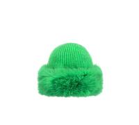 QUEEN HELENA Sombrero de invierno para mujer, cálido, de color sólido, de piel suave y peluda CP07, verde, Talla única