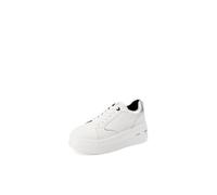 QUEEN HELENA Zapatillas de deporte de plataforma altas cómodas casuales para mujer X33-7, Color blanco., 36 EU