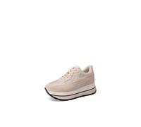 QUEEN HELENA Zapatillas de deporte de plataforma altas y cómodas para mujer X33-19, beige, 38 EU