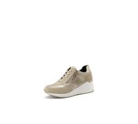 QUEEN HELENA Zapatillas de piel con cuña Zapatillas altas de mujer QH8010, beige, 38 EU