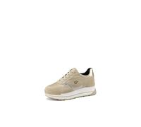 QUEEN HELENA Zapatillas de piel Zapatillas deportivas Platform Mujer QH8005, beige, 39 EU