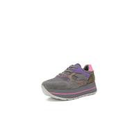 QUEEN HELENA Zapatillas de plataforma ligeras casuales para mujer, X31-29, Gris E Morado, 37 EU