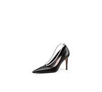 QUEEN HELENA Zapatos de tacón alto para mujer, con pedrería, elegantes, K4024, Negro , 38 EU