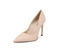 QUEEN HELENA Zapatos de Tacón de Aguja Escote de Salón de Tacón Medio Decollete para Mujer K2068 Beige, 38 EU