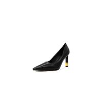 QUEEN HELENA Zapatos elegantes con tacón medio mujer K3498, Negro Pu, 38 EU