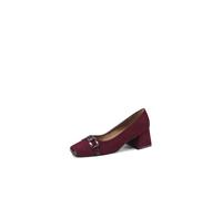 QUEEN HELENA ZM10013 - Zapatos de tacón medio casual elegantes para mujer, Claret, 41 EU