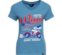 Queen Kerosin Camiseta básica de mujer con cuello en V "Wind" QKU41018 XS