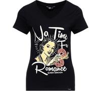 Queen Kerosin Camiseta Básica de Mujer Cuello en V "No Time" QKU41016 L