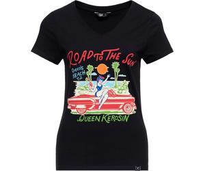 Queen Kerosin Camiseta Básica de Mujer Cuello en V "Road To The Sun" QKU41019 L