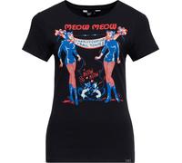Queen Kerosin Camiseta básica de mujer "Meow Meow" QKU41015 4XL