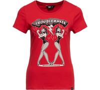 Queen Kerosin Camiseta básica de mujer "Trouble Maker" QKI31002 3XL