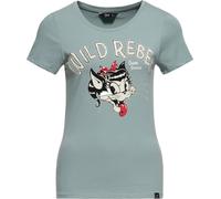 Queen Kerosin Camiseta estampada de mujer "Wild Rebel" QKI11005 XXL