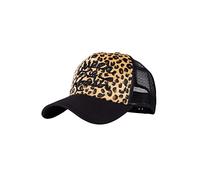 Queen Kerosin Gorra de camionero para mujer, diseño de ledopardo, gorra de motorista, piel de leopardo, bordado frontal, parche con logotipo, gorra de camionero, gorra de malla, Negro , Talla única